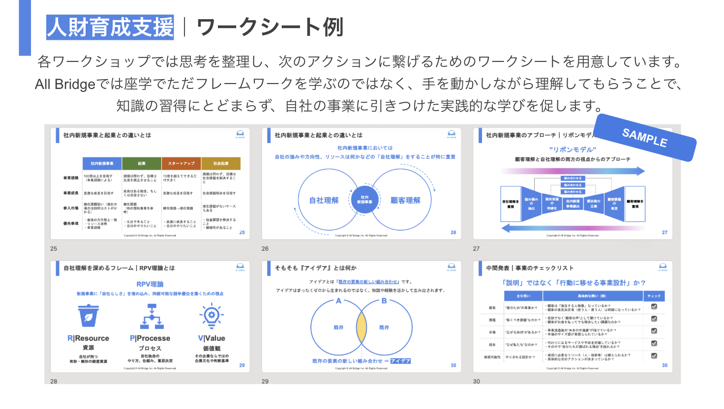 人財育成支援 ワークシートサンプル