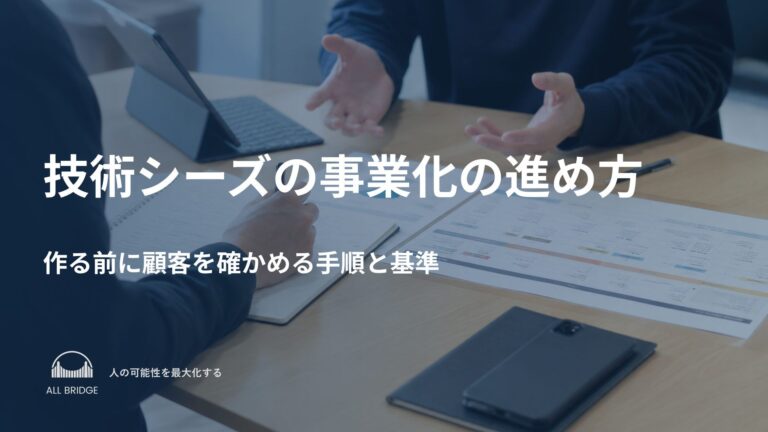 技術シーズの事業化の進め方｜作る前に顧客を確かめる手順と基準
